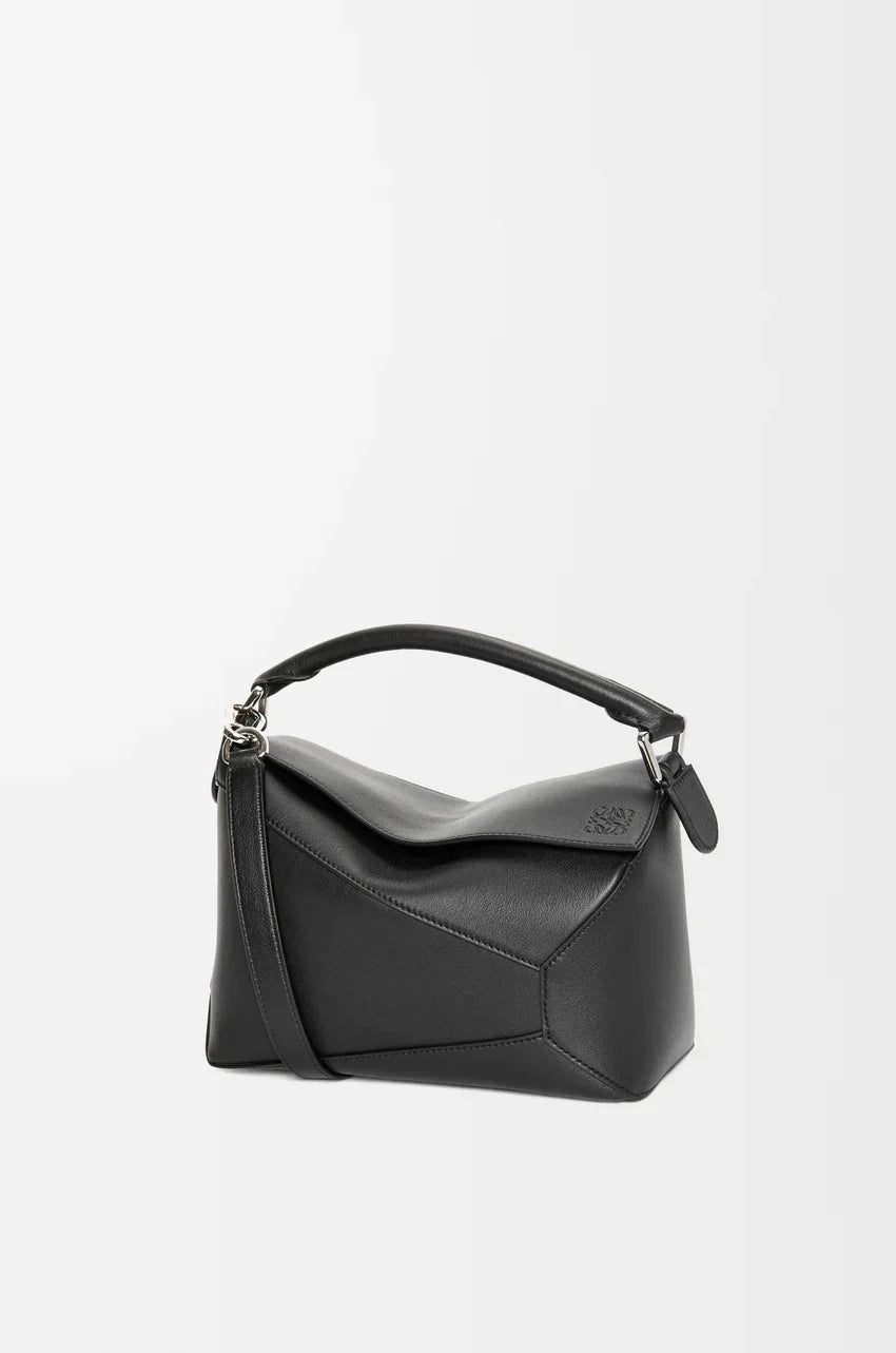 Small Puzzle Edge bag in classic calfskin Black