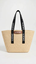Fold Shopper in raffia Black