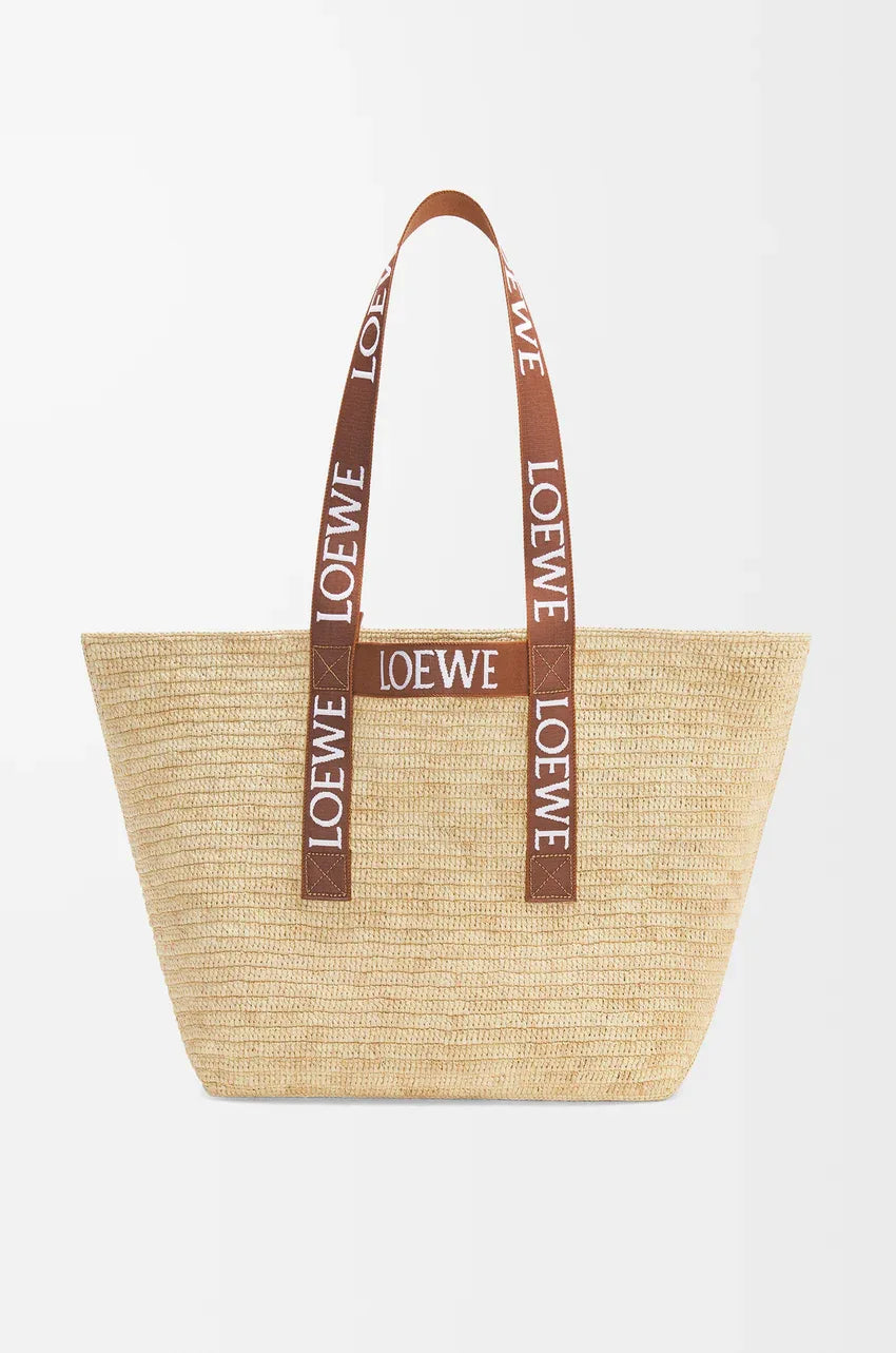 Fold Shopper in raffia Tan