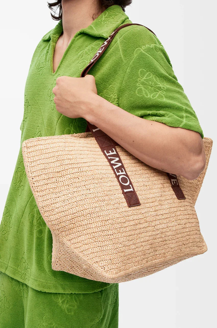 Fold Shopper in raffia Tan