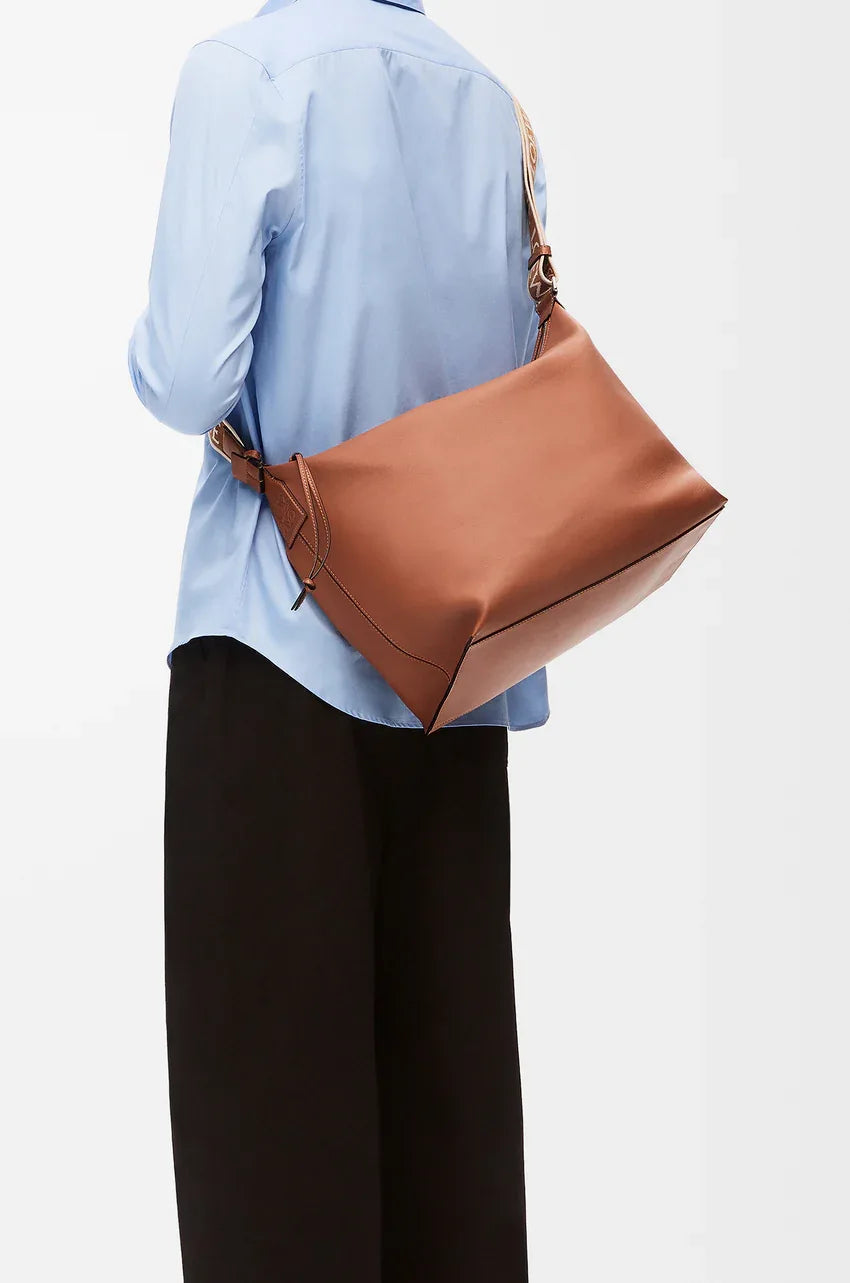 Cubi Crossbody bag in supple smooth calfskin and jacquard