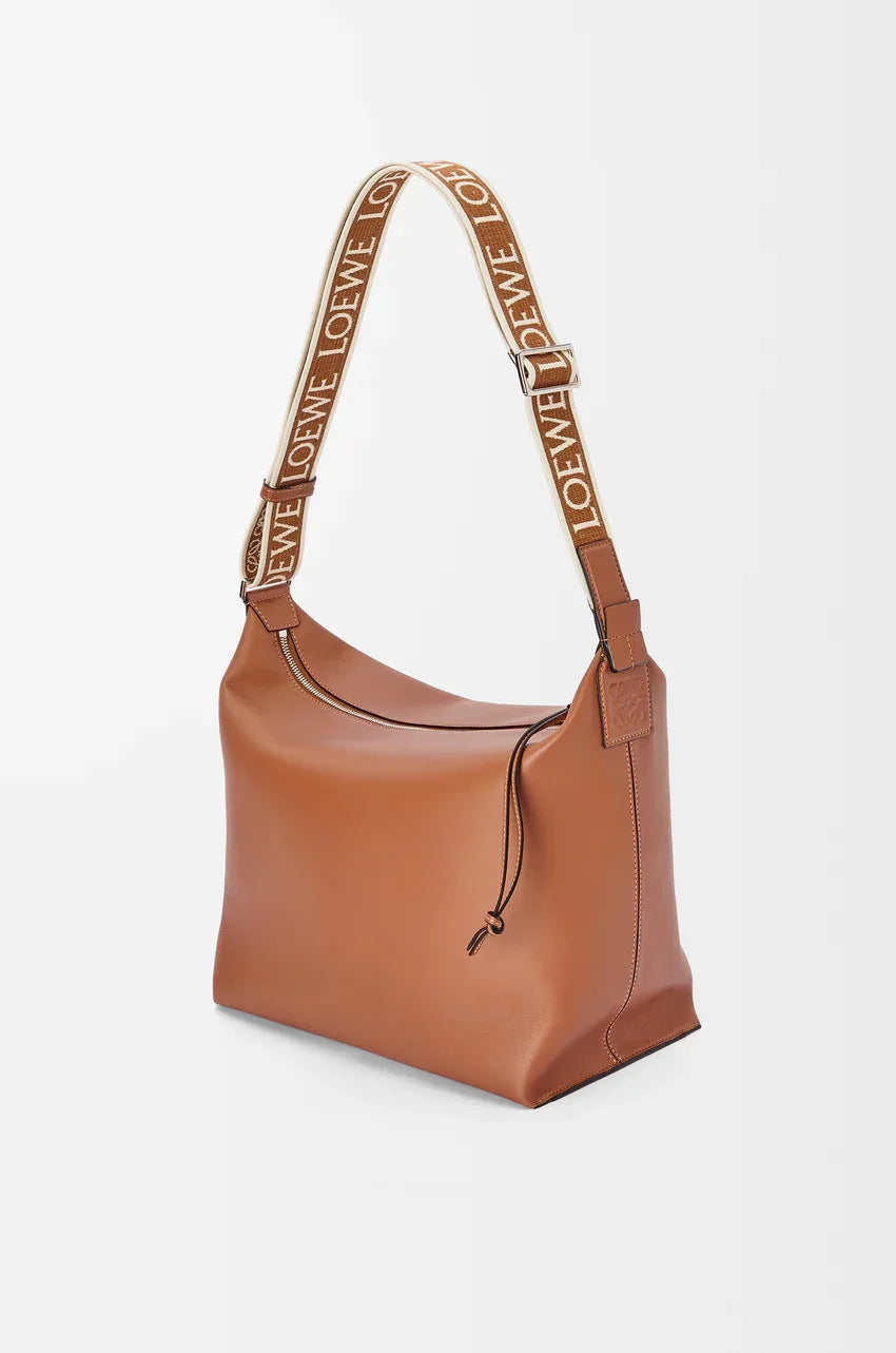 Cubi Crossbody bag in supple smooth calfskin and jacquard