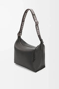 Cubi Crossbody bag in supple smooth calfskin and jacquard Dark Grey