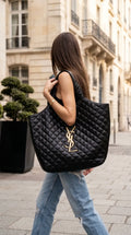 Heritage Quilted Tote – Black