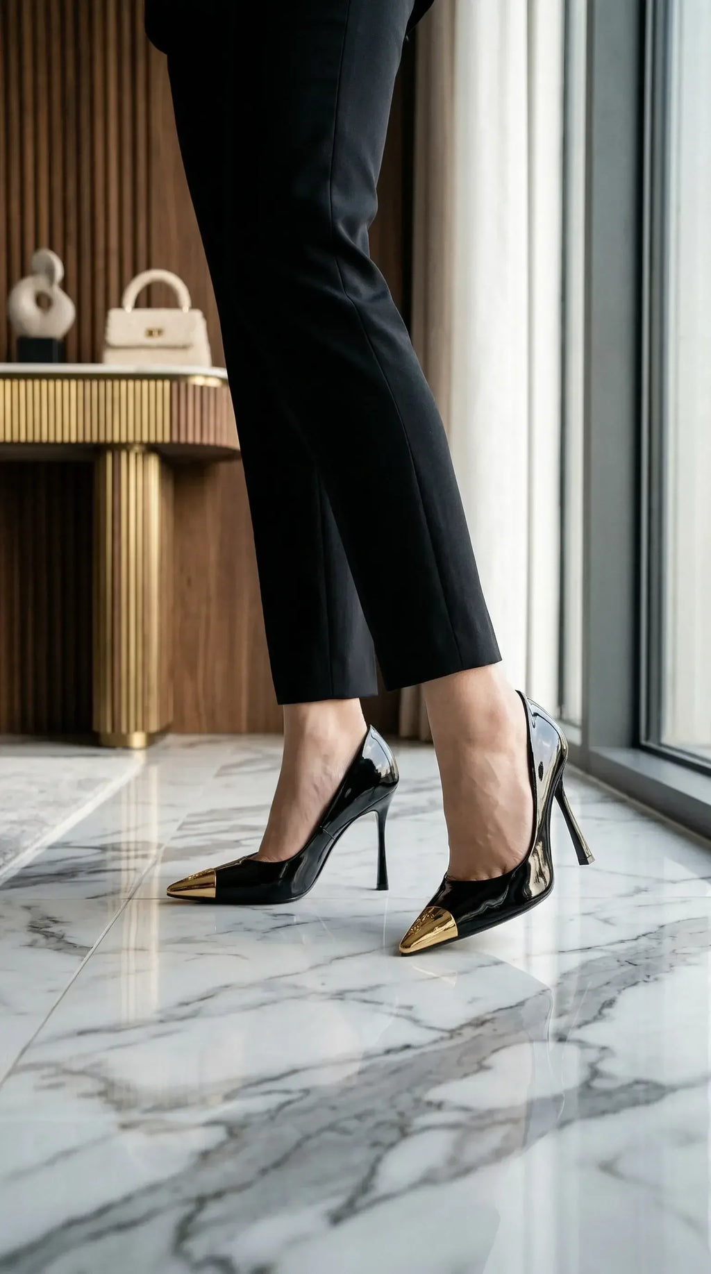 Cassandra Metal Toe Pumps – Black