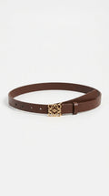 Reversible Anagram belt in smooth calfskin Brown/gold