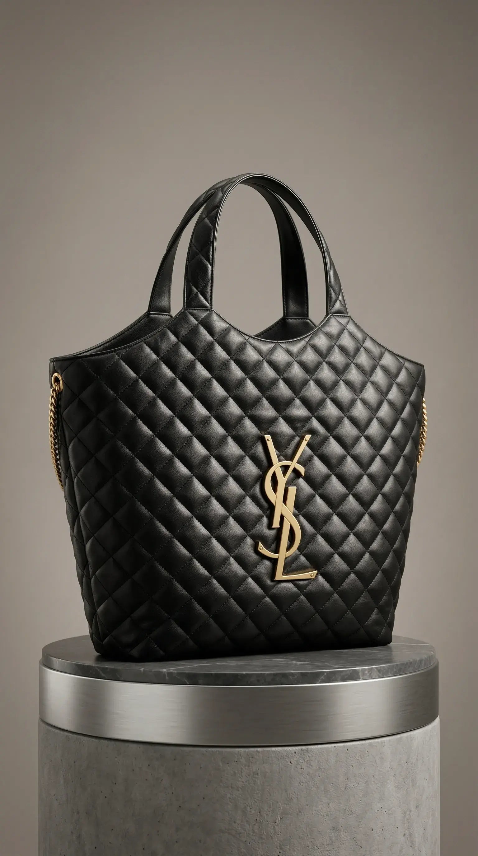 Maxi Quilted Tote – Black
