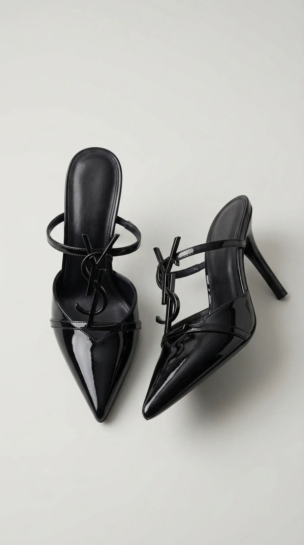 Opyum Pointed Heel Mules – Black Metal