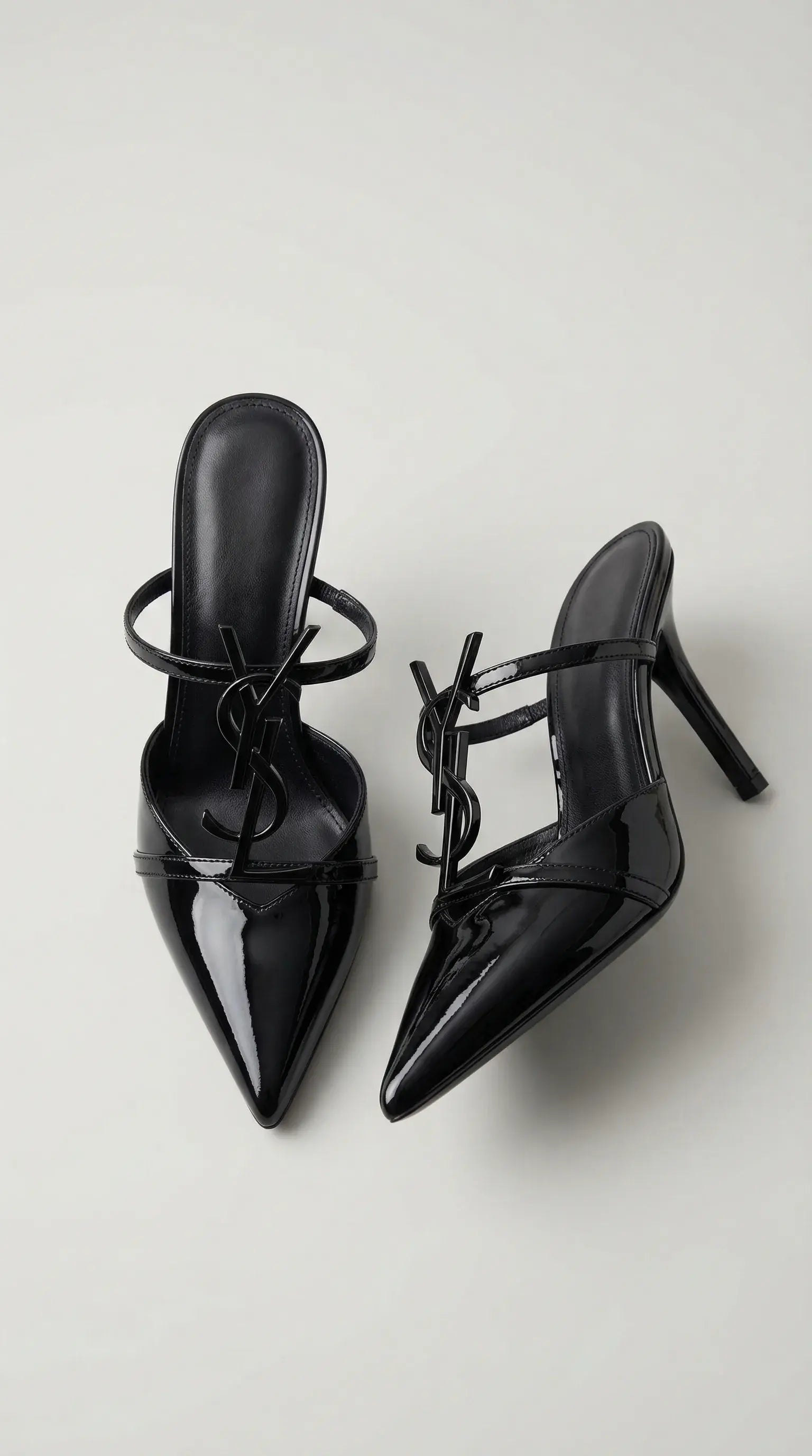 Opyum Pointed Heel Mules – Black Metal