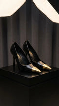 Cassandra Metal Toe Pumps – Black