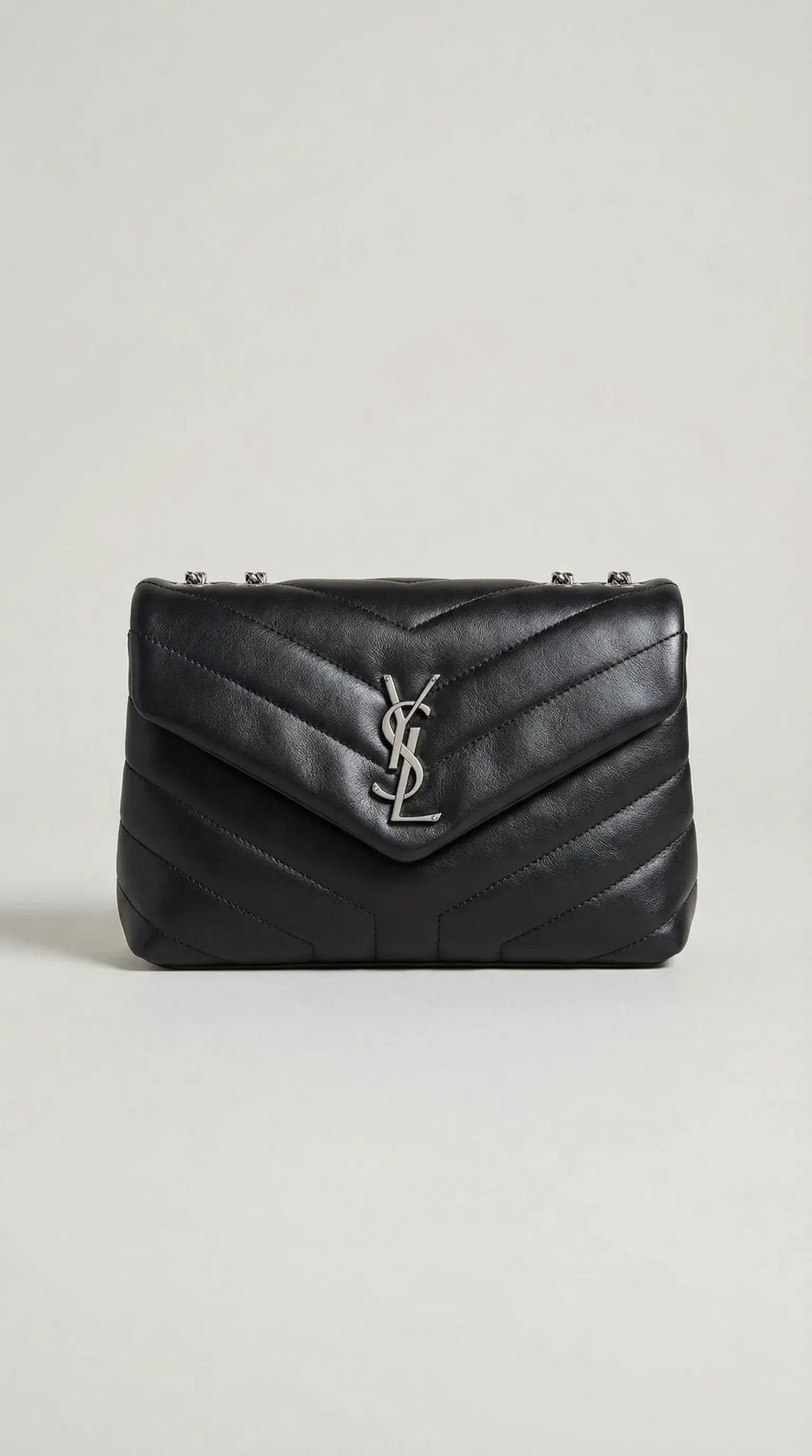 Lou Mini Camera Bag – Black Chevron Leather (Silver Hardware)