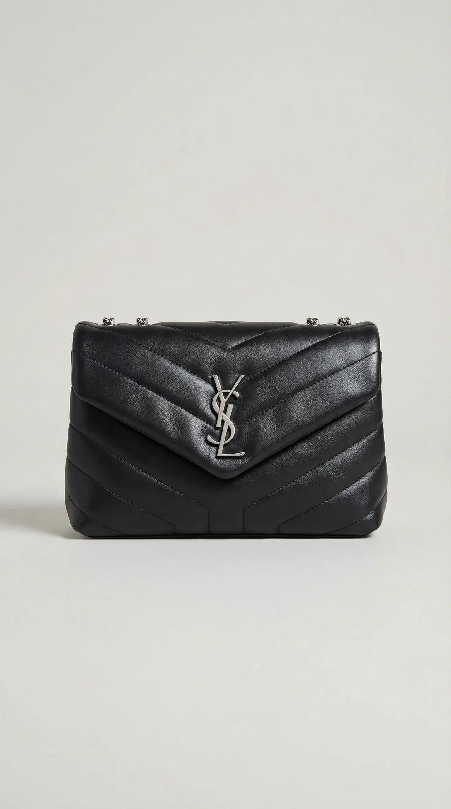 Lou Mini Camera Bag – Black Chevron Leather (Silver Hardware)