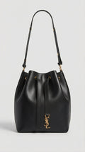 Le 37 Bucket Bag – Black Smooth Leather (Gold Hardware)