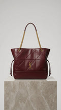 Jamie Chain Tote – Burgundy Quilted Leather