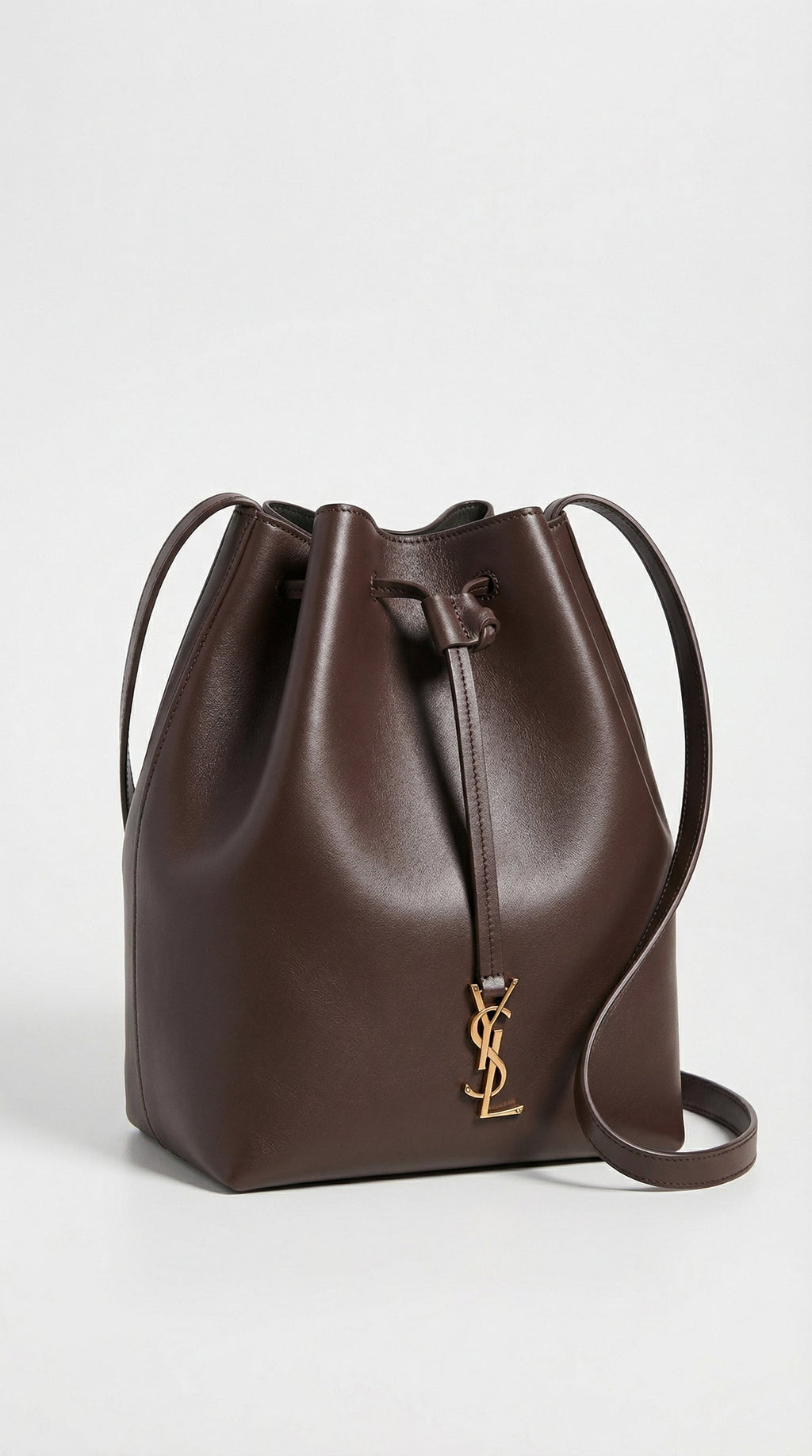 Le 37 Bucket Bag – Dark Brown Smooth Leather (Gold Hardware)