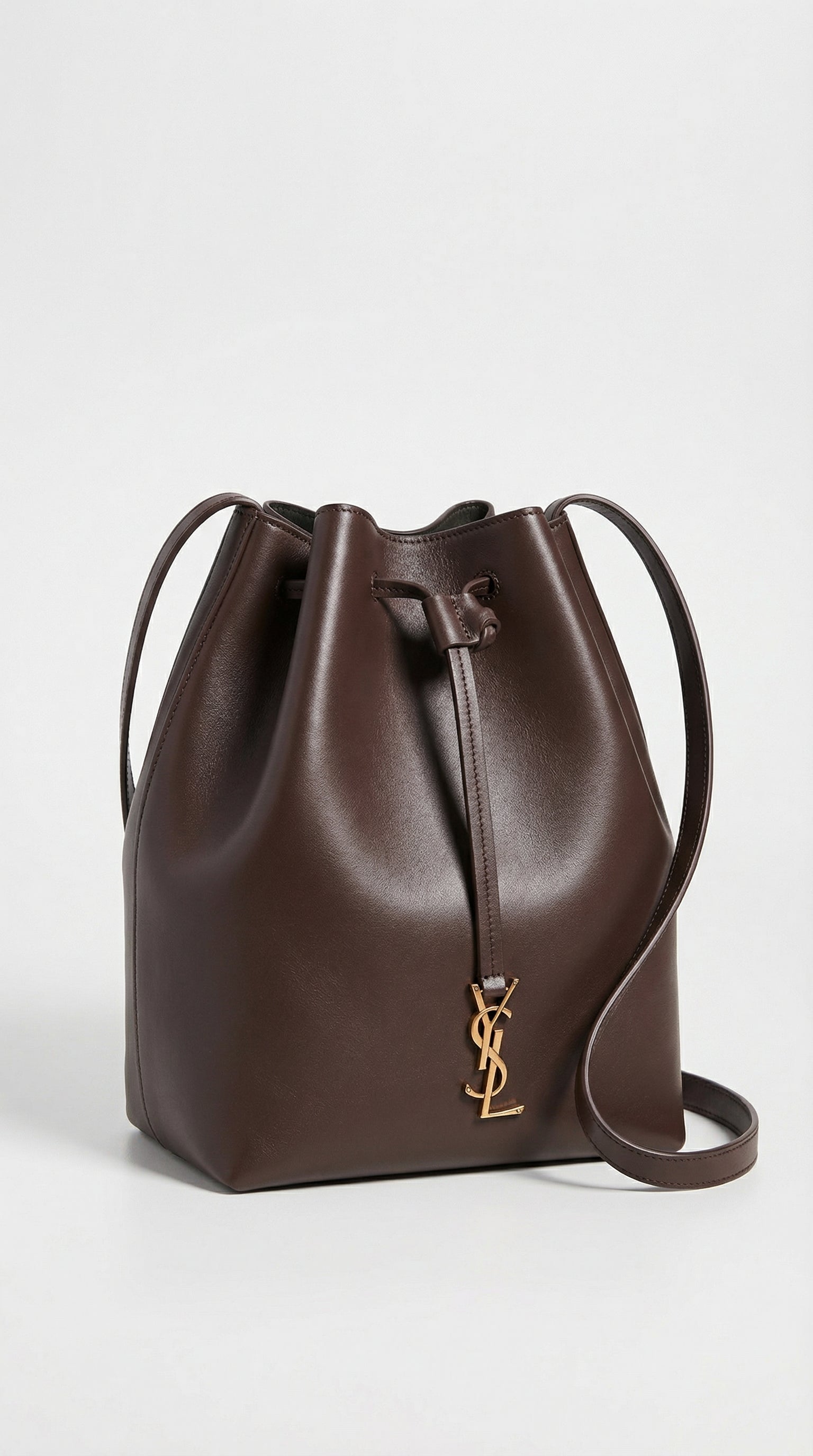 Le 37 Bucket Bag – Dark Brown Smooth Leather (Gold Hardware)