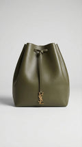Le 37 Bucket Bag – Olive Smooth Leather (Gold Hardware)