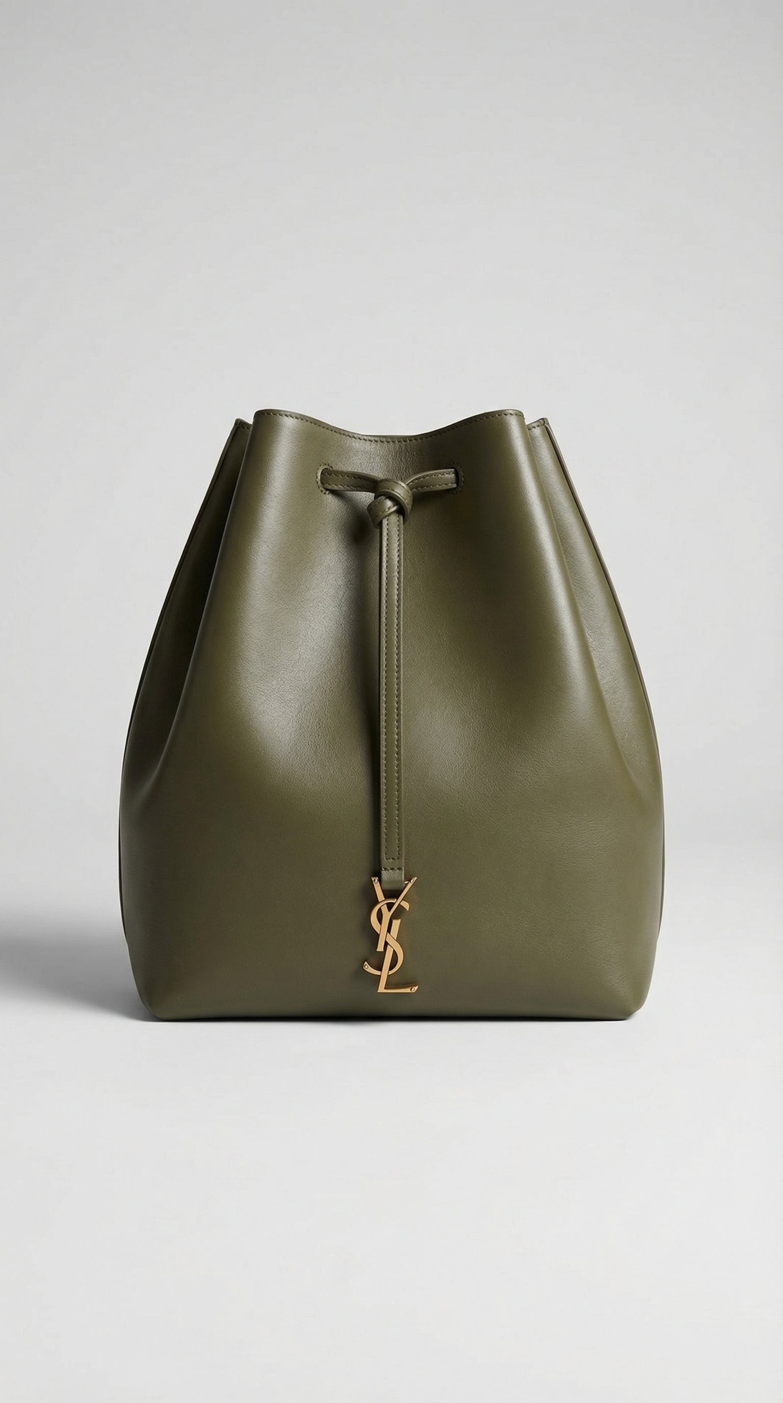 Le 37 Bucket Bag – Olive Smooth Leather (Gold Hardware)