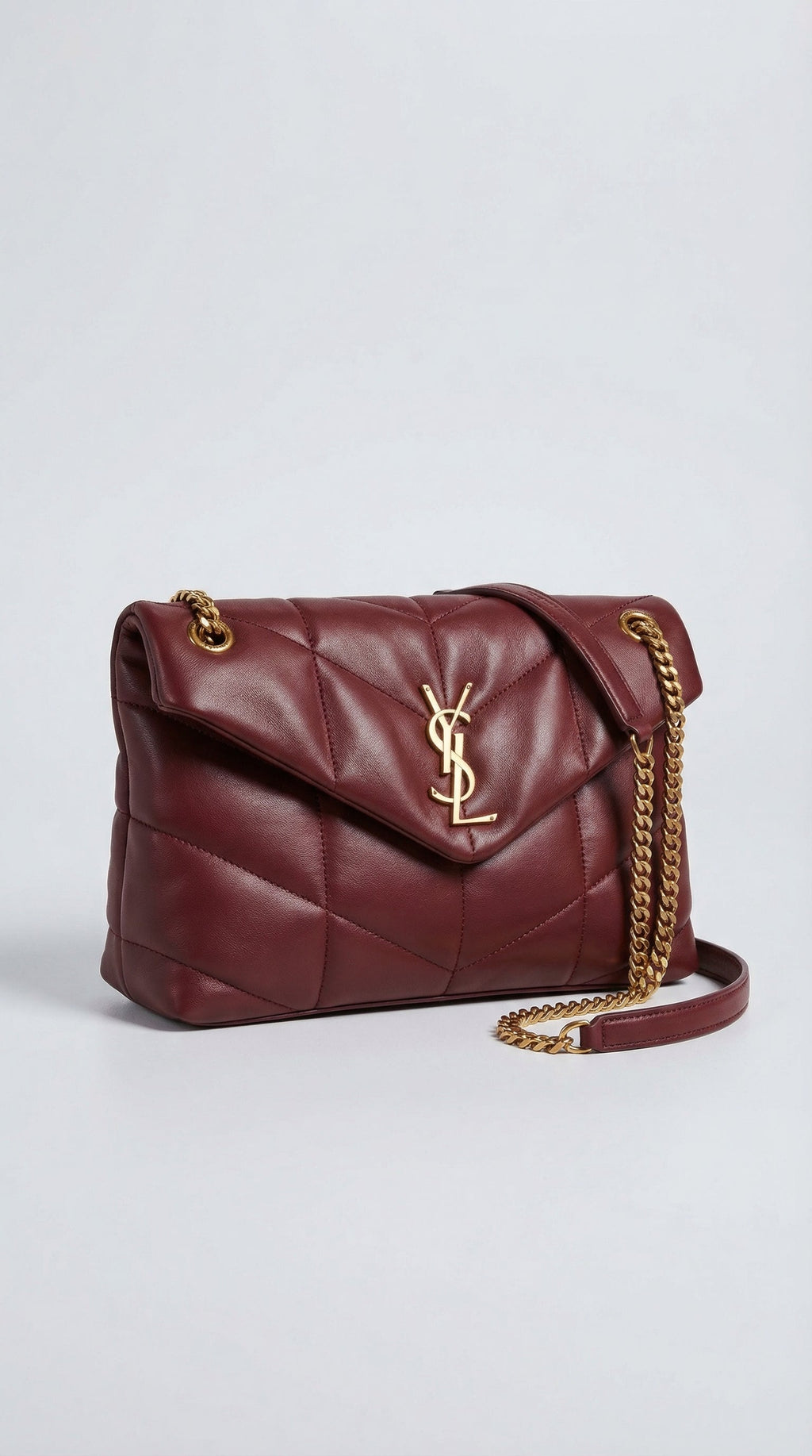 Lou Quilted Flap Bag – Red Chevron Leather (Gold Hardware)