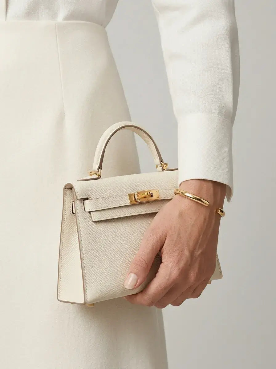 Mini Kelly Lock Bag – Craie