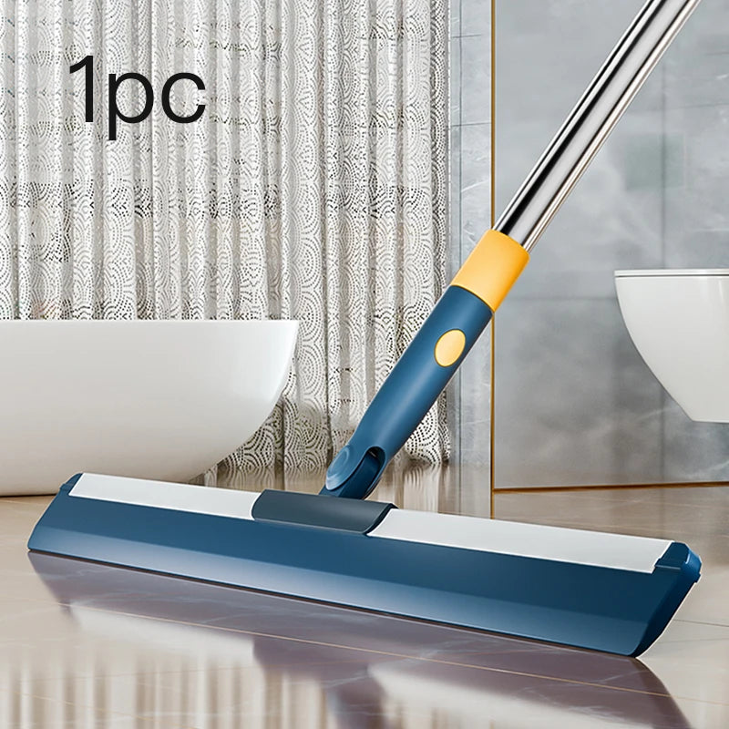 Aluminum Alloy Sweeping Mopping Dual-Purpose Magic Broom With Long Rod Variable Length Floor and Glass Wiper