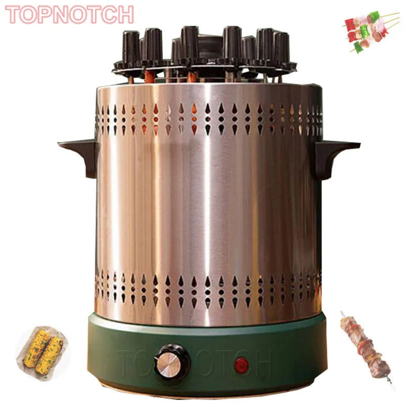 Electric BBQ Kebab Grill Machine Automatic Rotating Barbecue Smokeless Oven Skewers Grill Machine Meat Kebab Heating Stove