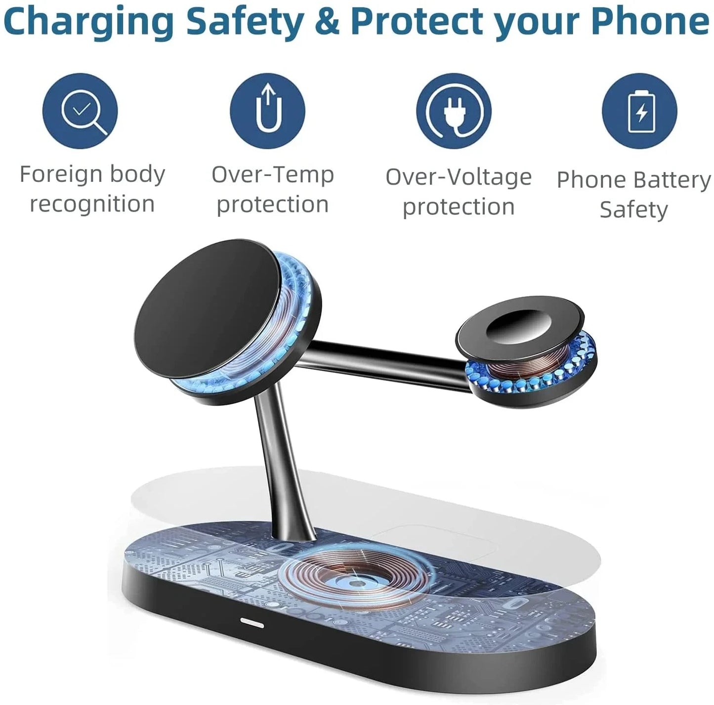 3 in 1 Wireless Charger For iPhone  macsafe charger Fast Charging Station