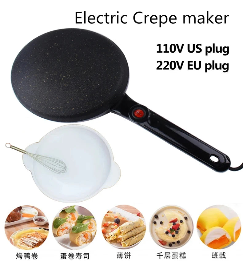 110V-220V Household Non-stick Pancake Machine Electric Crepe Baking Pan Instant Heating Spring roll Pastry Frying Grilling Plate