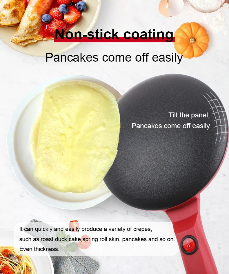 110V-220V Household Non-stick Pancake Machine Electric Crepe Baking Pan Instant Heating Spring roll Pastry Frying Grilling Plate