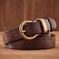 Elegant Cowboy Style Belt Deep Brown